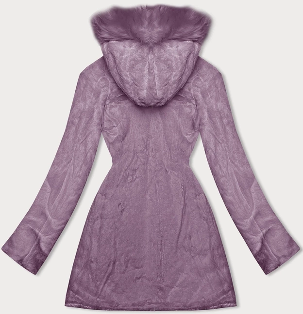 Dwustronna kurtka damska pikowana - futro różowa (H-897-38)