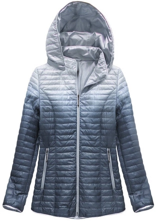 PIKOWANA KURTKA OMBRE GRANATOWA (B1073-30)