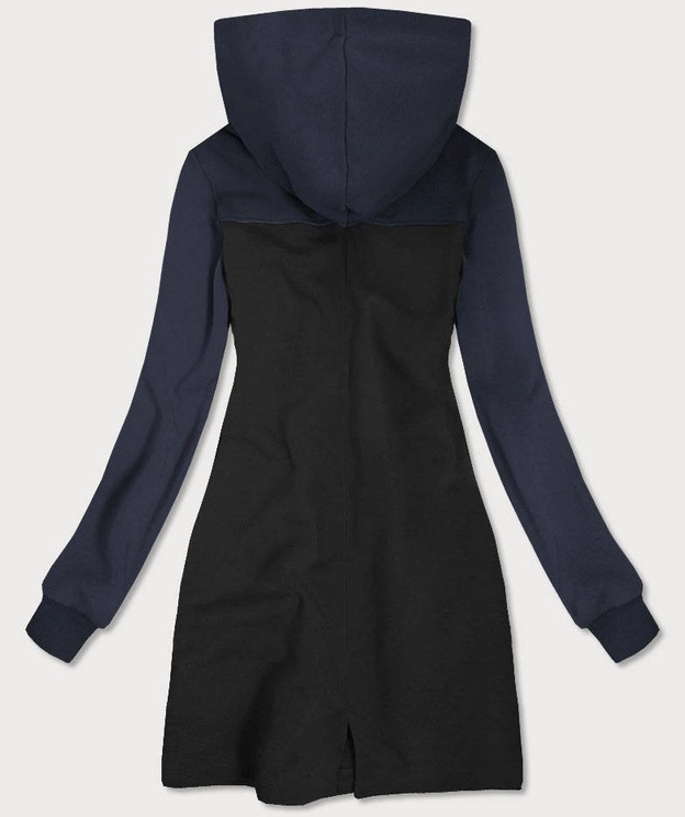 DŁUGA BLUZA Z KAPTUREM GRANATOWO-SZARA (AMG-737)