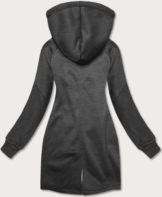 Bluza damska z łączonych materiałów grafitowa (amg-28)