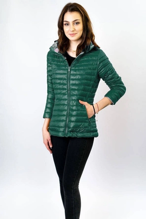 DAMSKA KURTKA DWUSTRONNA ZIELONA (7174)