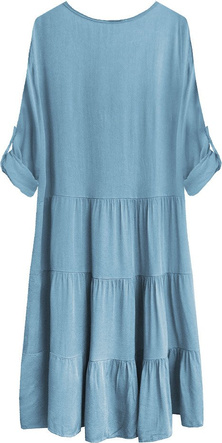 SUKIENKA OVERSIZE Z HAFTEM NIEBIESKA (308ART)