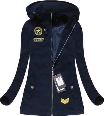 BAWEŁNIANA PARKA Z KAPTUREM GRANATOWA (1723)