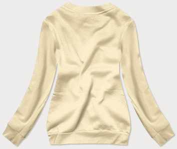 Bluza dresowa damska ze ściągaczami ecru (w01-67)
