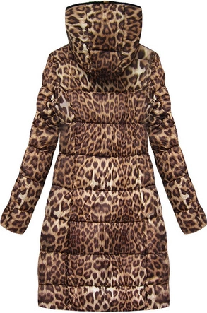 DWUSTRONNA KURTKA W PANTERKĘ BRĄZOWO-CZARNA (J9-009)