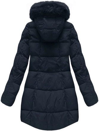 PIKOWANA KURTKA Z KAPTUREM GRANATOWA (7703)