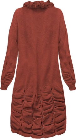 SWETER Z MARSZCZENIAMI I DZIURAMI CEGLASTY (126ART)