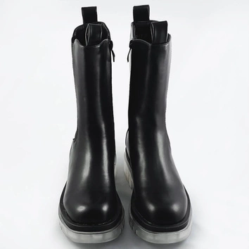 Botki z transparentną podeszwą czarne (om717)