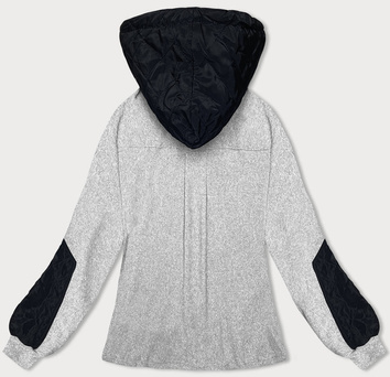 Bluza w prążki damska jasnoszara (AMG-311)