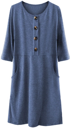 SUKIENKA Z GUZIKAMI I KIESZENIAMI GRANATOWA (220ART)