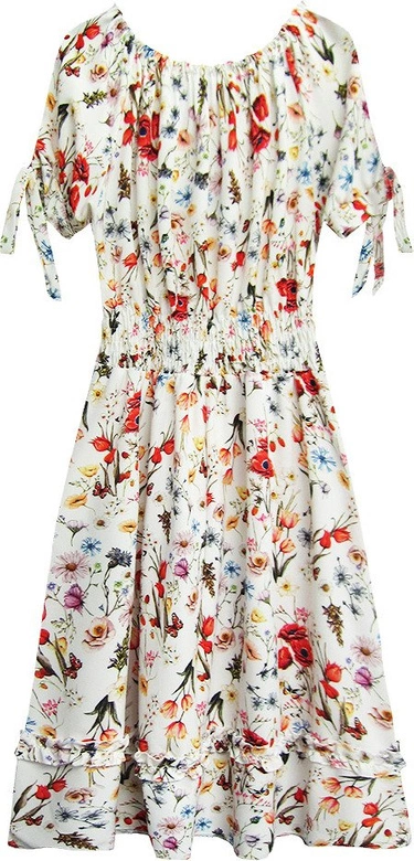 SUKIENKA W KWIATY BIAŁA (351ART)