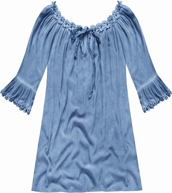 CIENKA BLUZKA Z GIPIURĄ CIEMNONIEBIESKA (ART2)