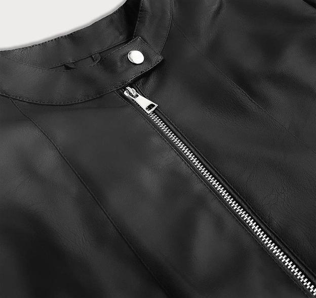 RAMONESKA Z EKOSKÓRY ZE STÓJKĄ CZARNA (TD1026)