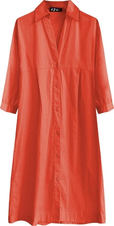 DŁUGA BAWEŁNIANA KOSZULA KORALOWA (X1033X)