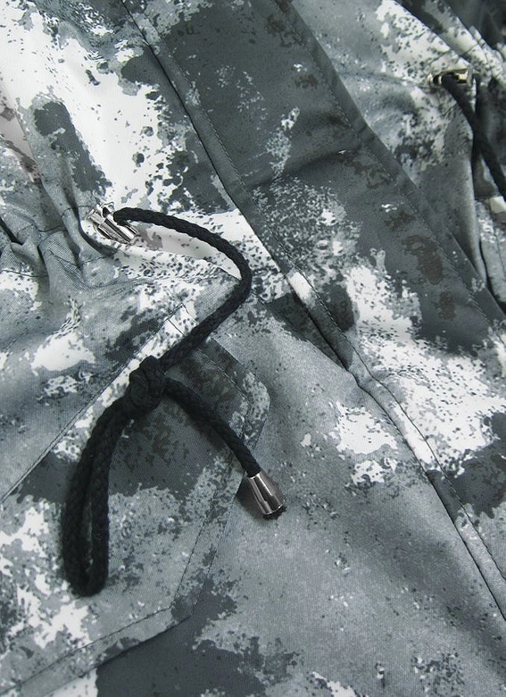 DWUSTRONNA DAMSKA KURTKA ZIMOWA MORO BIAŁA/CZARNA (X003X)