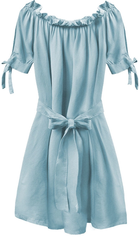 SUKIENKA HISZPANKA Z PASKIEM JASNONIEBIESKA (279ART)