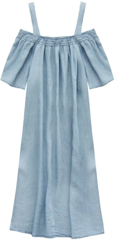 JEANSOWA SUKIENKA Z KIESZENIAMI JASNONIEBIESKA (6887)