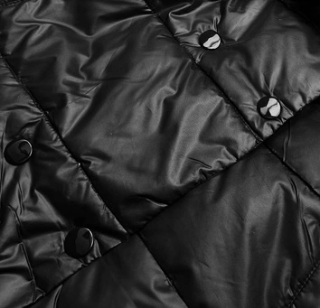 Dwustronna długa kurtka z kapturem czarna (p22-6635-1)