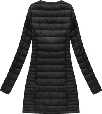 DŁUGA PIKOWANA KURTKA CZARNA (21819)