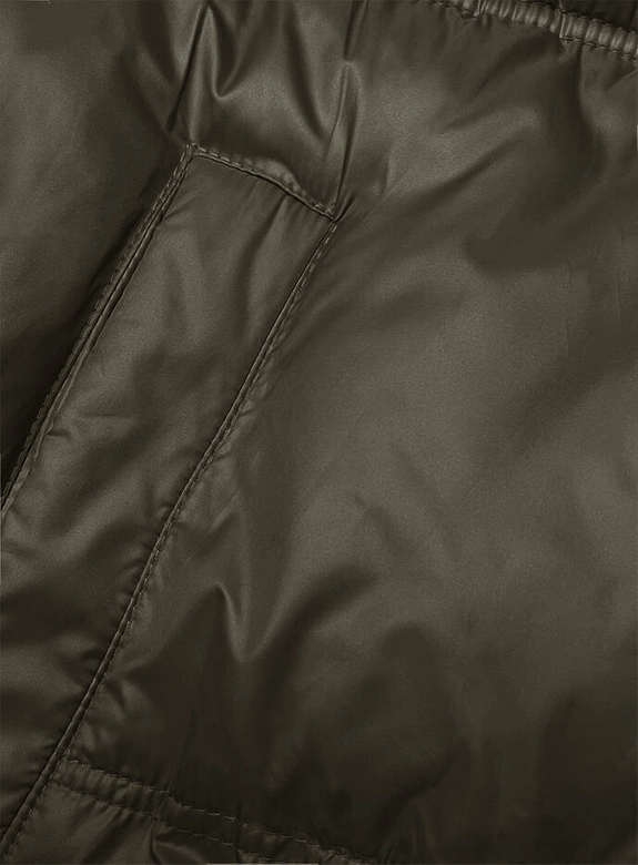 Zimowa kurtka damska z kapturem army (B8205-11)