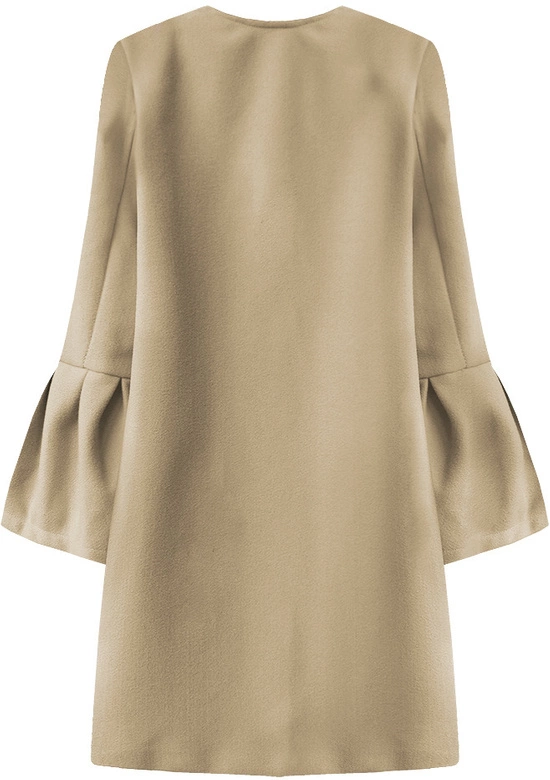 PŁASZCZ Z BUFIASTYMI RĘKAWAMI BEŻOWY (18133)