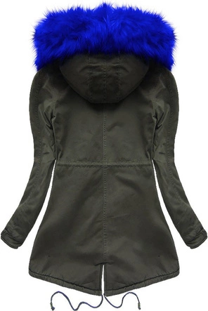 BAWEŁNIANA PARKA ZIMOWA KHAKI-CHABROWA (7599)