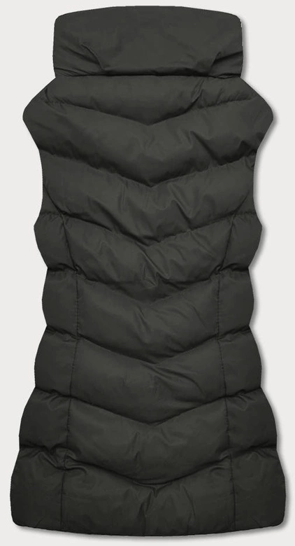 Puchowy bezrękawnik damski army (5m719-136)