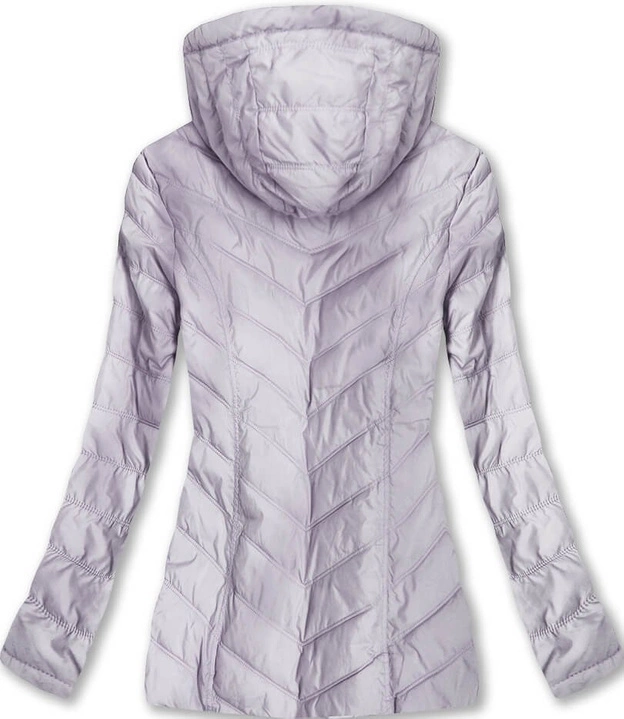 PIKOWANA KURTKA Z KAPTUREM SZARONIEBIESKA (W619)