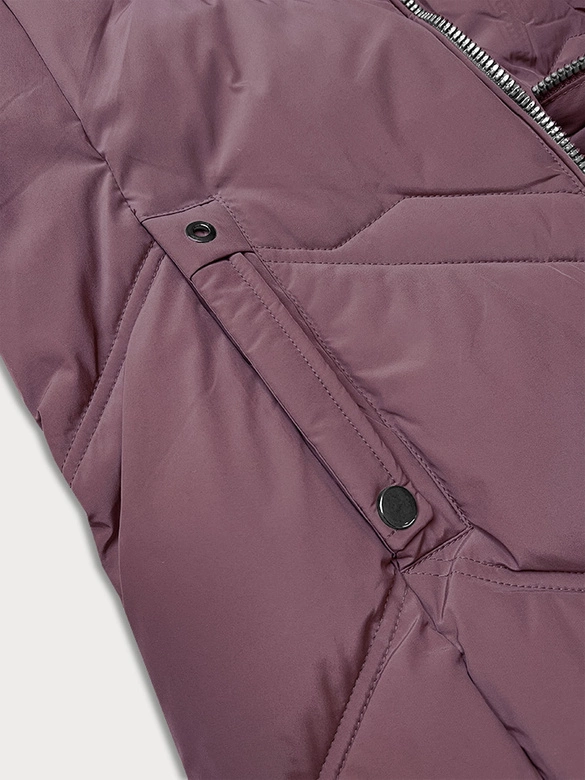 Kurtka zimowa damska plus size z kapturem S'west fioletowa (B8300-71)
