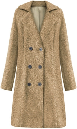 DWURZĘDOWY PŁASZCZ BARANEK CIEMNOBEŻOWY (18760)