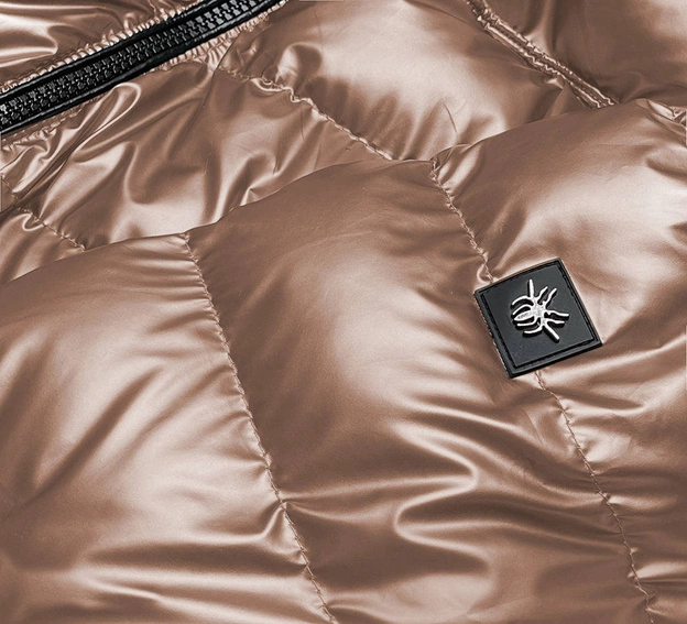 Pikowana kurtka przejściowa jasny brąz (br9790-46)