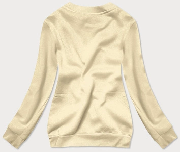 Bluza dresowa damska ze ściągaczami ecru (w01-67)