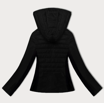 Kurtka damska z łączonych materiałów J Style czarna (16M9223-392)