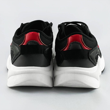Sznurowane sneakersy z kolorowymi wstawkami czarne (6346)