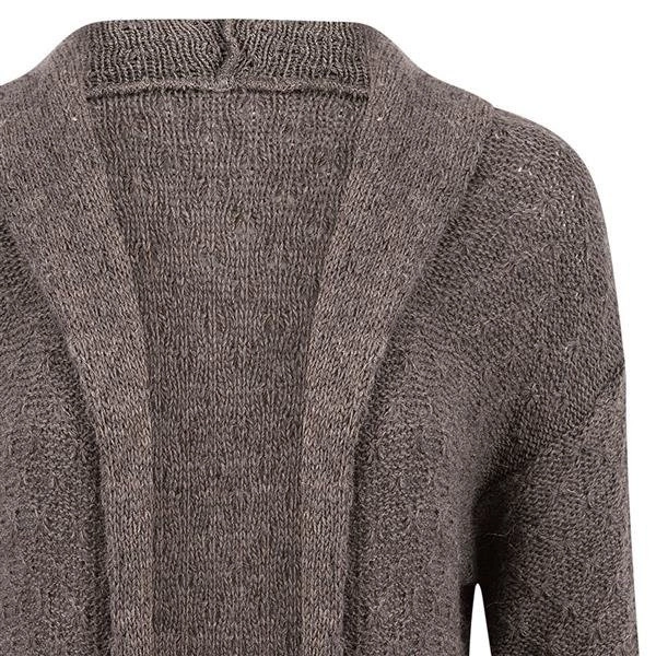 DŁUGI KARDIGAN Z KAPTUREM BRĄZOWY (SW000)