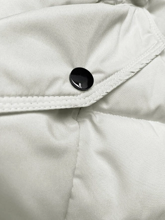 Puchowa zimowa kurtka damska ecru (2M-007)