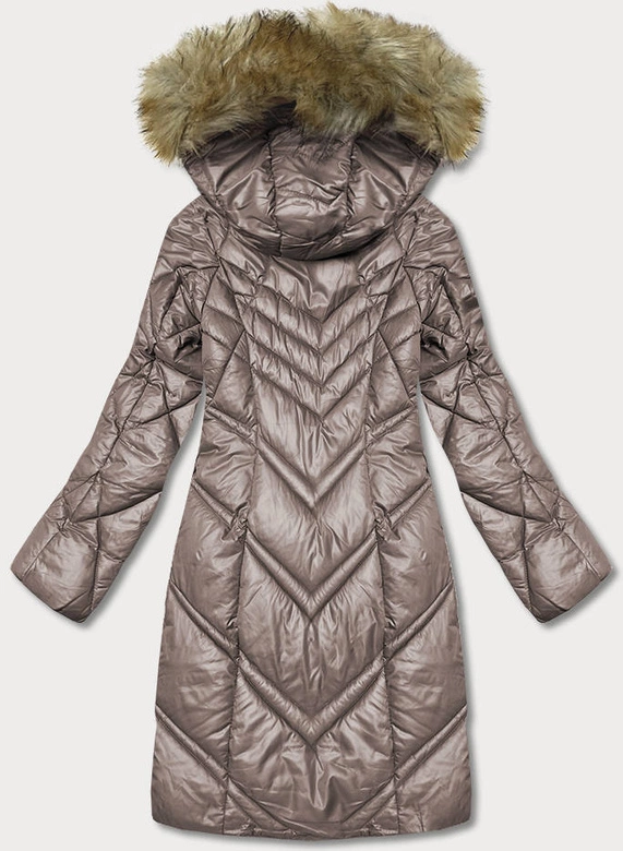 Pikowana kurtka damska cappuccino (H-97-2)