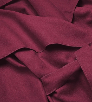 Minimalistyczny płaszcz damski bordowy (747art)