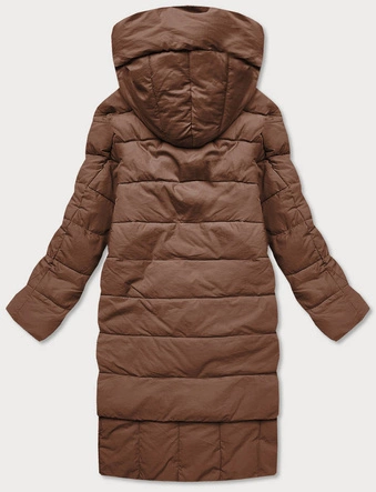 ASYMETRYCZNA KURTKA DAMSKA OVERSIZE KARMELOWA (1535)