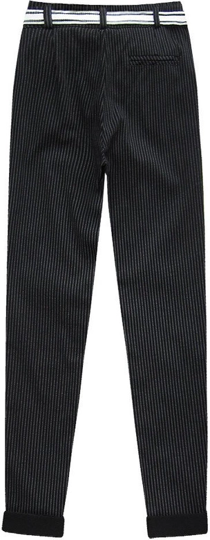 ELEGANCKIE SPODNIE W PRĄŻKI CZARNE (2072)