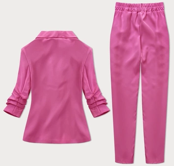 Garnitur damski ze spodniami ciemny róż (X22-356X)