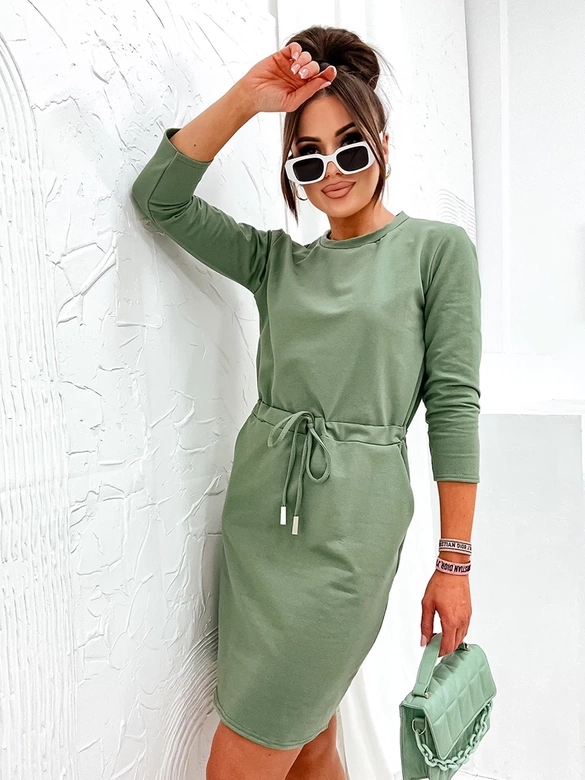 Sukienka z bawełny khaki (700)