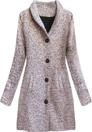 KRÓTKI PŁASZCZ  ZE STÓJKĄ RÓŻOWY (536/1ART)