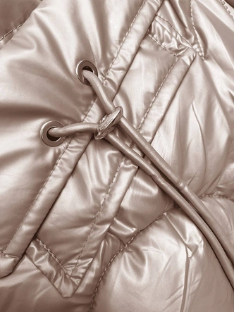 Taliowana kamizelka z kapturem blady róż (B8172-51)