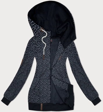 Rozpinana bluza damska w serduszka granatowa (2315)