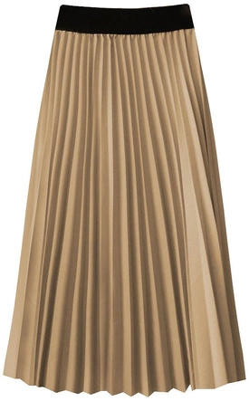 PLISOWANA SPÓDNICA MIDI KARMELOWA (201ART)