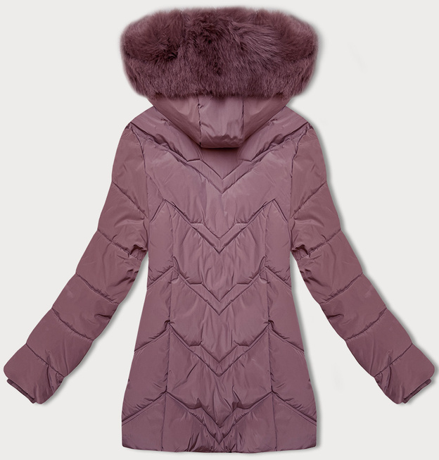 Kurtka zimowa damska plus size z kapturem S'west fioletowa (B8300-71)