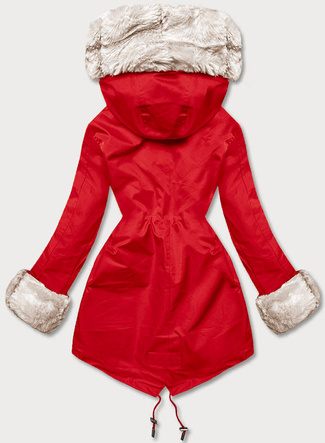 Parka z futrzaną podpinką jasnoczerwona (5M763-270)