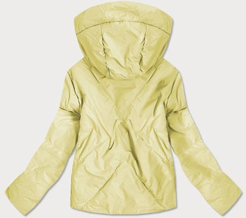 Krótka asymetryczna kurtka damska żółta (0955#)