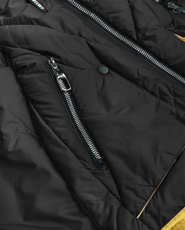 KRÓTKA ASYMETRYCZNA KURTKA DAMSKA CZARNA (0955#)